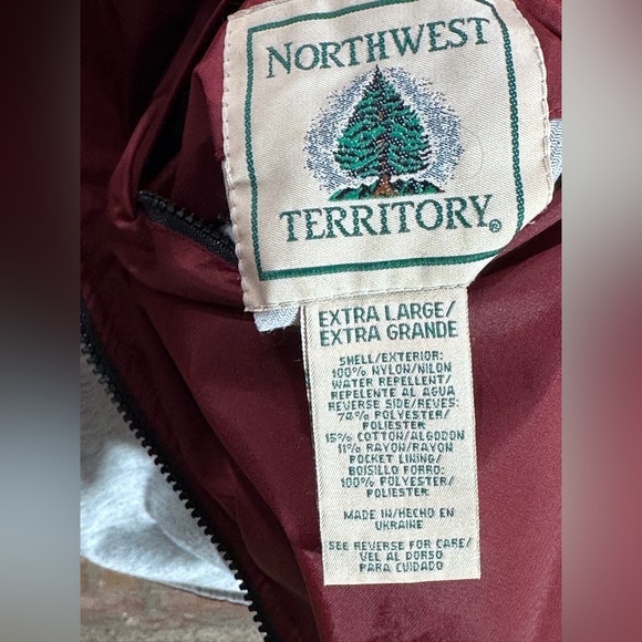 Vintage Northwest Territory Reversible Windbreaker Jacket XL Burgundy Gray - Picture 14 of 14